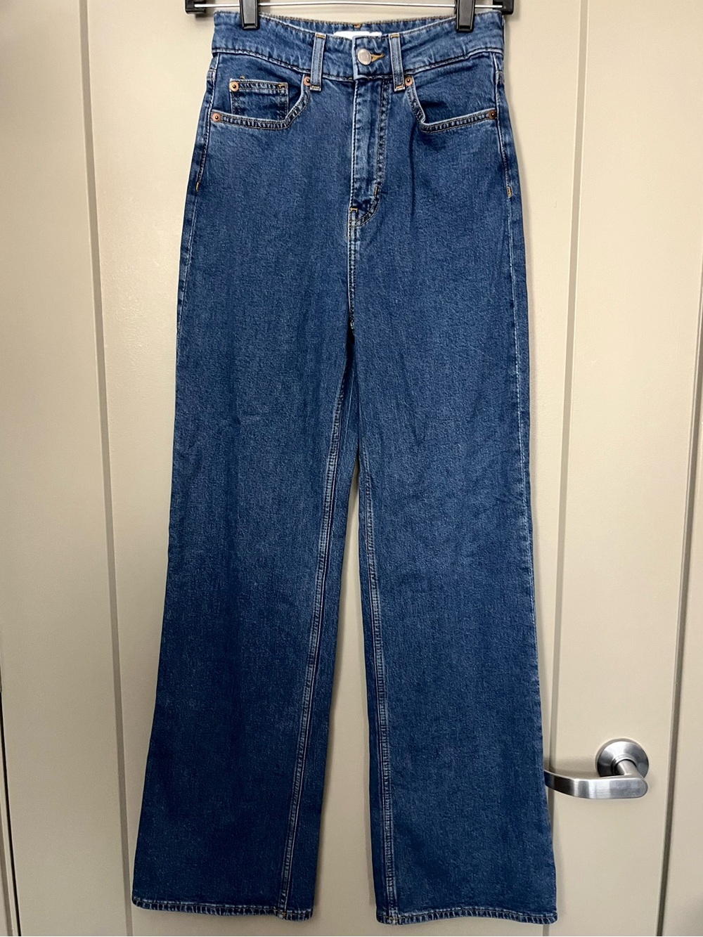 Classic Wide-Leg Women’s Jeans in Dark Blue